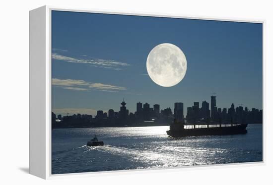 Full Moon Over Vancouver-David Nunuk-Framed Premier Image Canvas