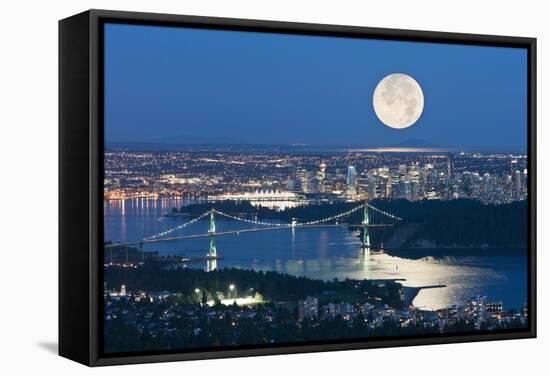 Full Moon Over Vancouver-David Nunuk-Framed Premier Image Canvas