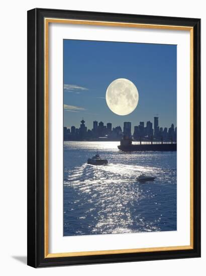 Full Moon Over Vancouver-David Nunuk-Framed Photographic Print