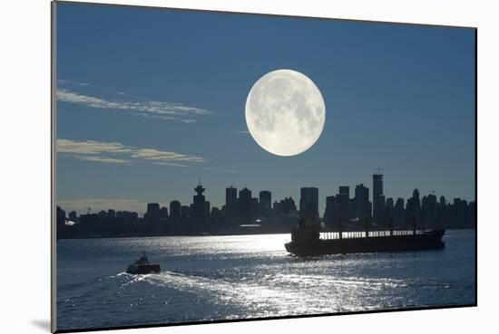 Full Moon Over Vancouver-David Nunuk-Mounted Photographic Print