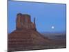 Full Moon Rising Behind Sandstone Bluffs, Arizona/Utah Border, Monument Valley Tribal Park, Navajo-Scott T. Smith-Mounted Photographic Print