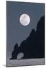 Full Moon Rising Over a Coastal Cliff-David Nunuk-Mounted Photographic Print