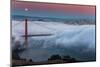 Full Moon Rising Over Golden Gate Bridge Low Fog and Mood San Francisco-Vincent James-Mounted Photographic Print