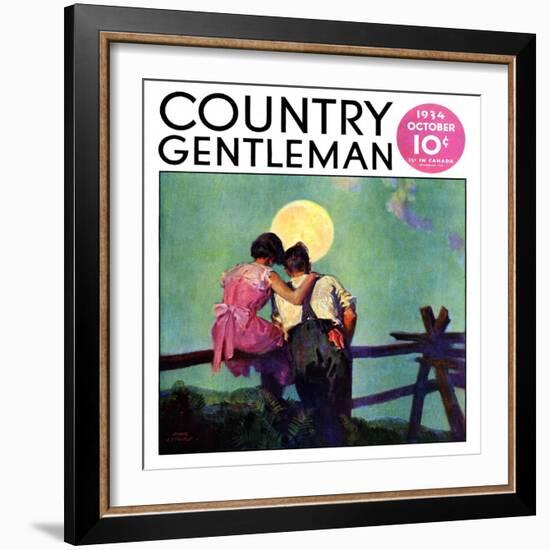 "Full Moon Romance," Country Gentleman Cover, October 1, 1934-Phil Lyford-Framed Giclee Print