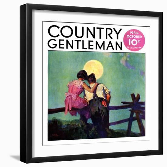 "Full Moon Romance," Country Gentleman Cover, October 1, 1934-Phil Lyford-Framed Giclee Print