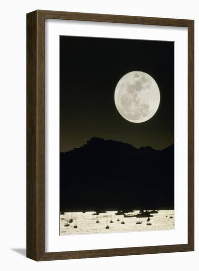 Full Moon Seen From Earth Over Mountains-David Nunuk-Framed Photographic Print