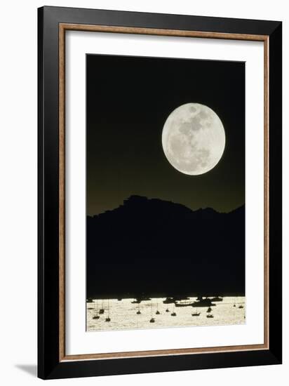 Full Moon Seen From Earth Over Mountains-David Nunuk-Framed Photographic Print