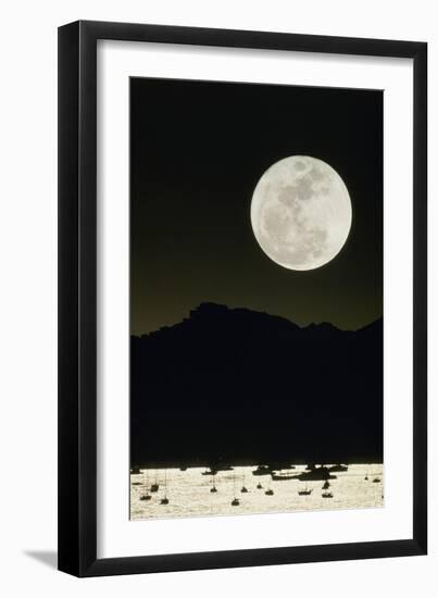 Full Moon Seen From Earth Over Mountains-David Nunuk-Framed Photographic Print