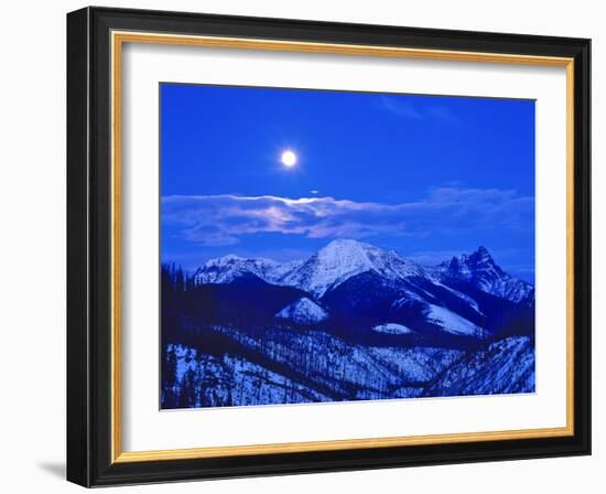 Full Moonrise over the Cloudcroft Peaks in Glacier National Park, Montana, USA-Chuck Haney-Framed Photographic Print