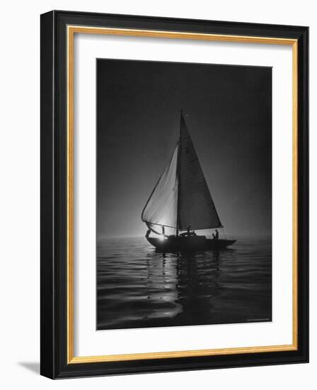 Full Sails During a Night Sailboat Race, with the Sun Peeking over the Horizon-Cornell Capa-Framed Photographic Print