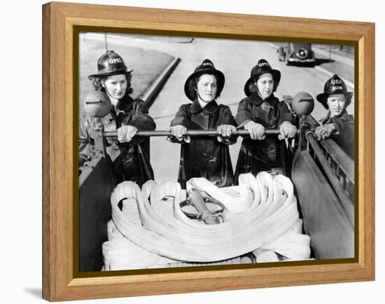 Full Time Fire-Women at Scott Field, Illinois-null-Framed Stretched Canvas