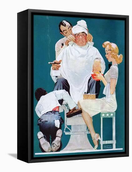 "Full Treatment", May 18,1940-Norman Rockwell-Framed Premier Image Canvas