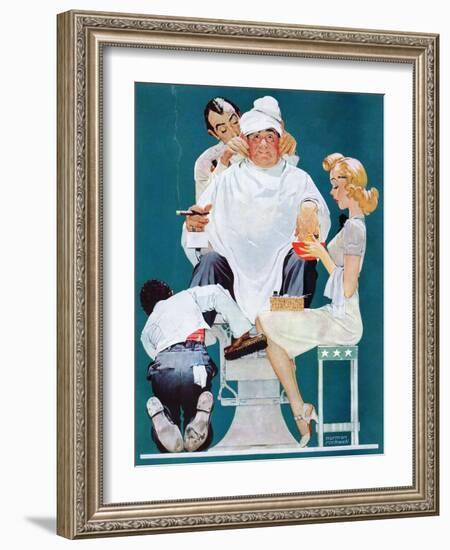 "Full Treatment", May 18,1940-Norman Rockwell-Framed Giclee Print