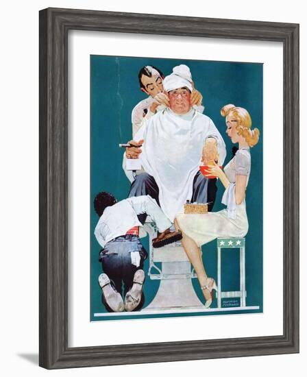 "Full Treatment", May 18,1940-Norman Rockwell-Framed Giclee Print