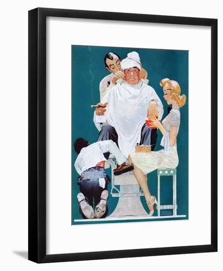 "Full Treatment", May 18,1940-Norman Rockwell-Framed Giclee Print