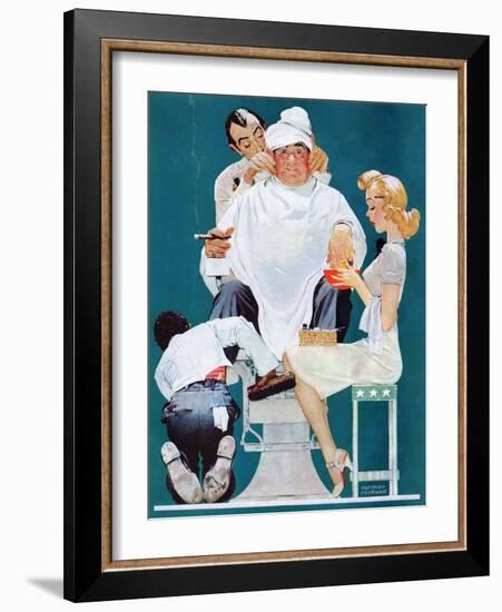 "Full Treatment", May 18,1940-Norman Rockwell-Framed Giclee Print