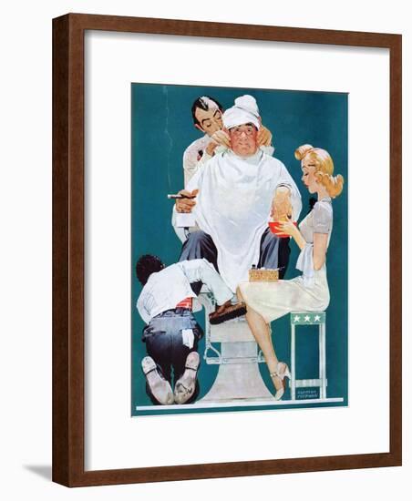 "Full Treatment", May 18,1940-Norman Rockwell-Framed Giclee Print