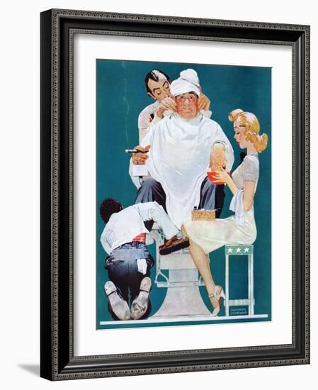 "Full Treatment", May 18,1940-Norman Rockwell-Framed Giclee Print