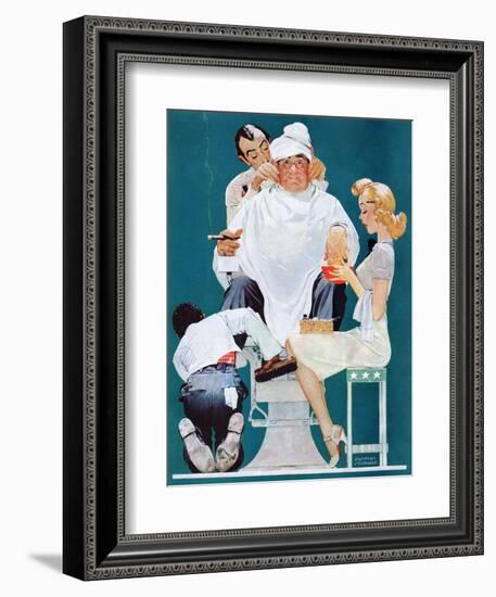 "Full Treatment", May 18,1940-Norman Rockwell-Framed Giclee Print