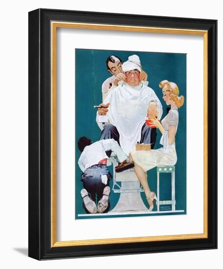 "Full Treatment", May 18,1940-Norman Rockwell-Framed Giclee Print