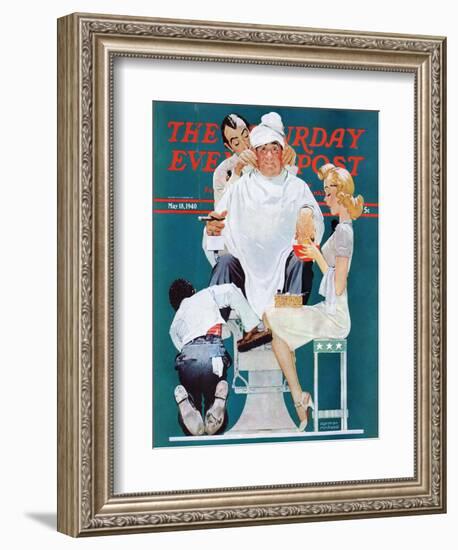 "Full Treatment" Saturday Evening Post Cover, May 18,1940-Norman Rockwell-Framed Giclee Print