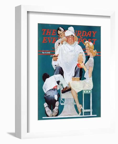 "Full Treatment" Saturday Evening Post Cover, May 18,1940-Norman Rockwell-Framed Giclee Print