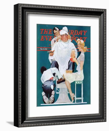 "Full Treatment" Saturday Evening Post Cover, May 18,1940-Norman Rockwell-Framed Giclee Print