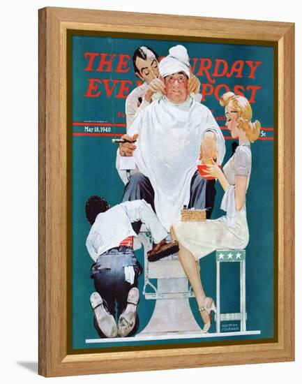 "Full Treatment" Saturday Evening Post Cover, May 18,1940-Norman Rockwell-Framed Premier Image Canvas