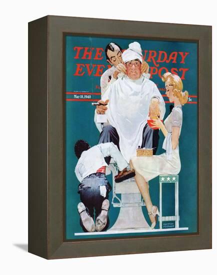 "Full Treatment" Saturday Evening Post Cover, May 18,1940-Norman Rockwell-Framed Premier Image Canvas