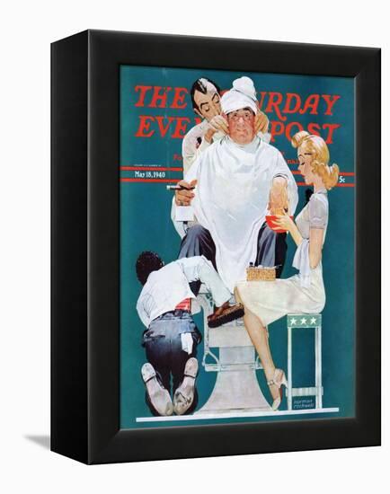 "Full Treatment" Saturday Evening Post Cover, May 18,1940-Norman Rockwell-Framed Premier Image Canvas