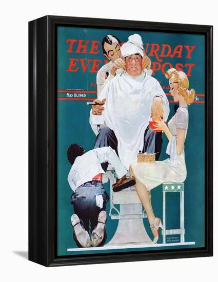 "Full Treatment" Saturday Evening Post Cover, May 18,1940-Norman Rockwell-Framed Premier Image Canvas