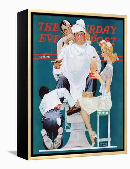 "Full Treatment" Saturday Evening Post Cover, May 18,1940-Norman Rockwell-Framed Premier Image Canvas