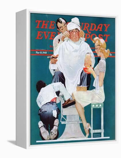 "Full Treatment" Saturday Evening Post Cover, May 18,1940-Norman Rockwell-Framed Premier Image Canvas