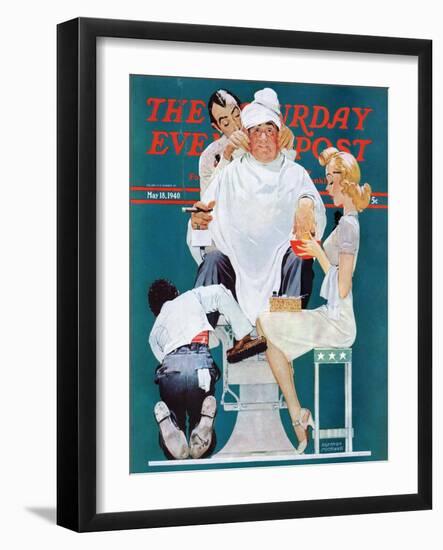 "Full Treatment" Saturday Evening Post Cover, May 18,1940-Norman Rockwell-Framed Giclee Print