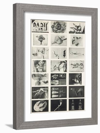 Full Undivided Sheet of the First Series of 21 Surrealist Picture Postcards, 1937-Georges Hugnet-Framed Giclee Print