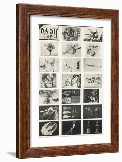 Full Undivided Sheet of the First Series of 21 Surrealist Picture Postcards, 1937-Georges Hugnet-Framed Giclee Print