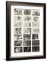 Full Undivided Sheet of the First Series of 21 Surrealist Picture Postcards, 1937-Georges Hugnet-Framed Giclee Print