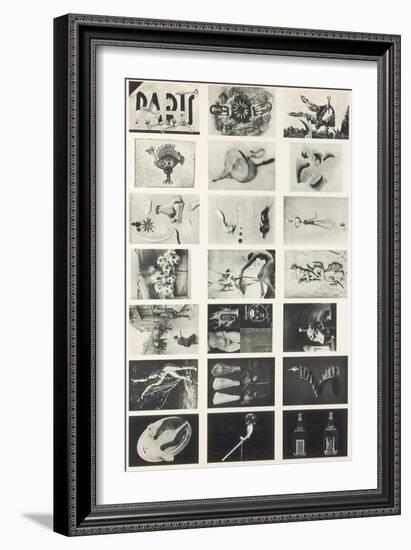 Full Undivided Sheet of the First Series of 21 Surrealist Picture Postcards, 1937-Georges Hugnet-Framed Giclee Print