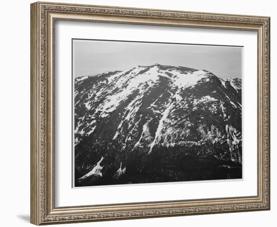 Full View Of Barren Mountain Side With Snow "In Rocky Mountain National Park" Colorado 1933-1942-Ansel Adams-Framed Art Print