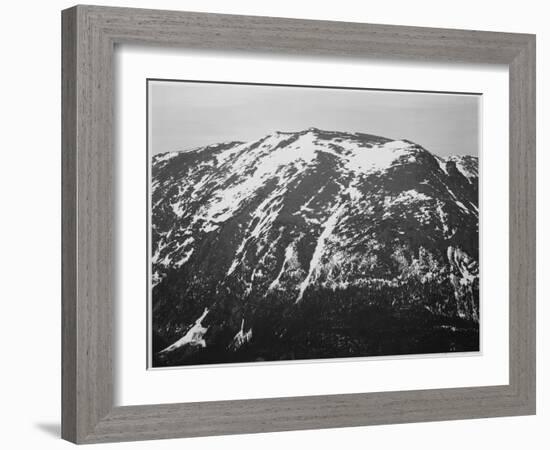 Full View Of Barren Mountain Side With Snow "In Rocky Mountain National Park" Colorado 1933-1942-Ansel Adams-Framed Art Print