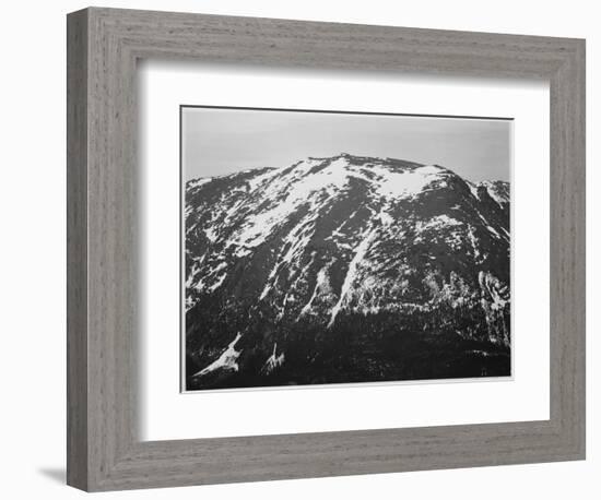 Full View Of Barren Mountain Side With Snow "In Rocky Mountain National Park" Colorado 1933-1942-Ansel Adams-Framed Art Print