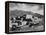 Full View Of City Mountains In Bkgd "Taos Pueblo National Historic Landmark New Mexico 1941"-Ansel Adams-Framed Stretched Canvas