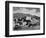 Full View Of City Mountains In Bkgd "Taos Pueblo National Historic Landmark New Mexico 1941"-Ansel Adams-Framed Premium Giclee Print