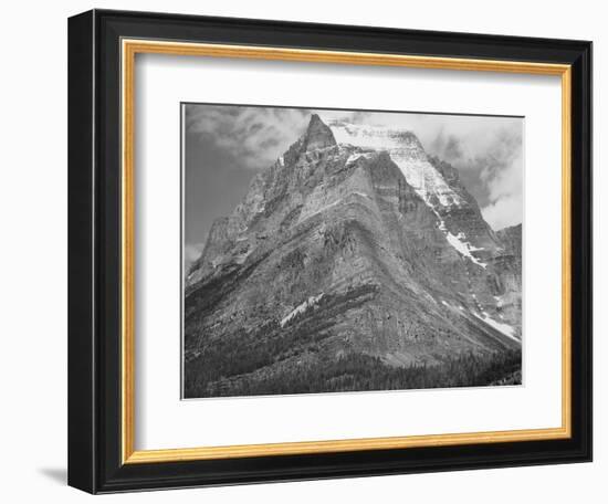 Full View Of Mountain "Going-To-The-Sun Mountain Glacier National Park" Montana. 1933-1942-Ansel Adams-Framed Art Print