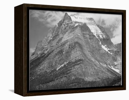 Full View Of Mountain "Going-To-The-Sun Mountain Glacier National Park" Montana. 1933-1942-Ansel Adams-Framed Stretched Canvas
