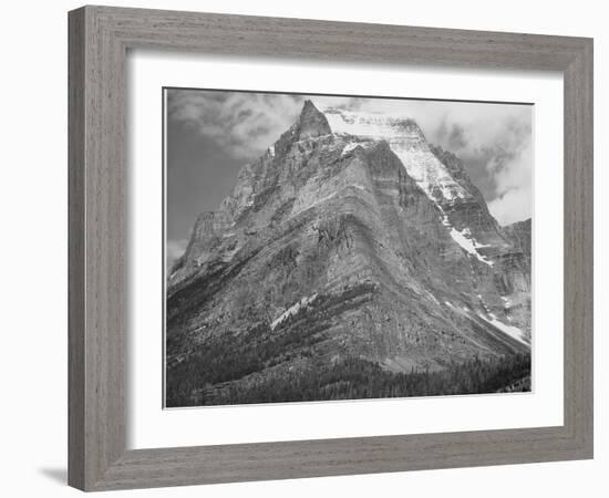 Full View Of Mountain "Going-To-The-Sun Mountain Glacier National Park" Montana. 1933-1942-Ansel Adams-Framed Art Print