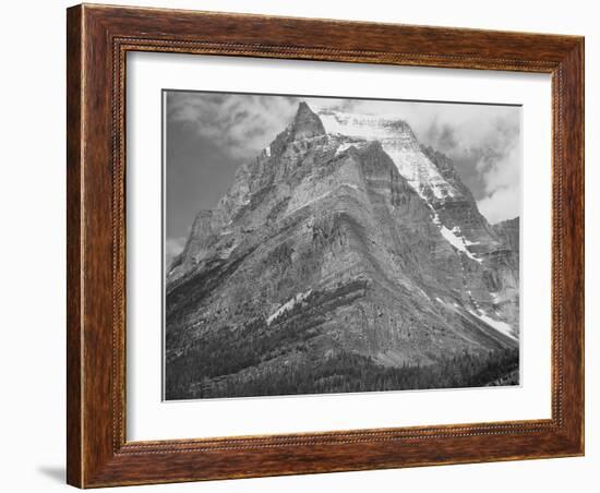 Full View Of Mountain "Going-To-The-Sun Mountain Glacier National Park" Montana. 1933-1942-Ansel Adams-Framed Art Print