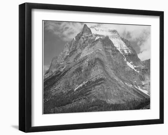 Full View Of Mountain "Going-To-The-Sun Mountain Glacier National Park" Montana. 1933-1942-Ansel Adams-Framed Art Print