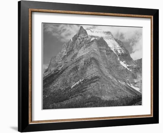 Full View Of Mountain "Going-To-The-Sun Mountain Glacier National Park" Montana. 1933-1942-Ansel Adams-Framed Art Print