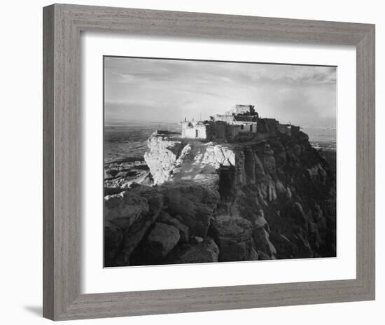 Full view of the city on top of mountain, Walpi, Arizona, 1941-Ansel Adams-Framed Art Print